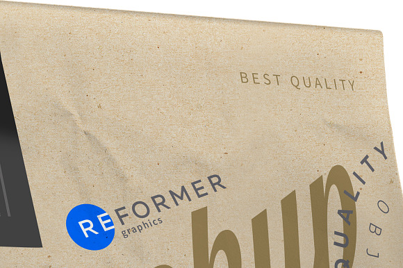 Kraft Paper Bag with Window Mockup in Product Mockups - product preview 4