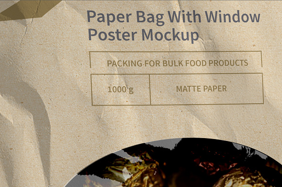 Kraft Paper Bag with Window Mockup in Product Mockups - product preview 5
