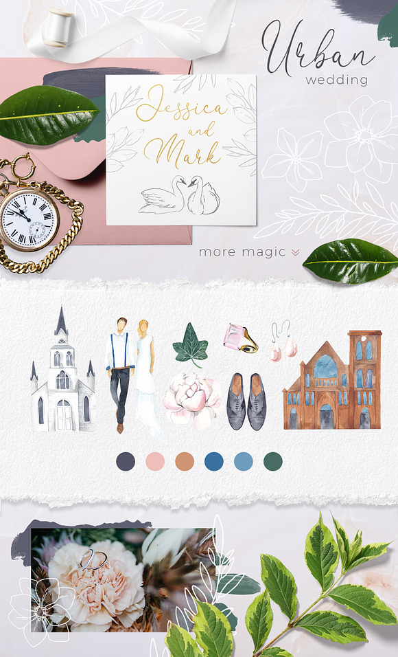 Romantic flower map creator in Illustrations - product preview 1