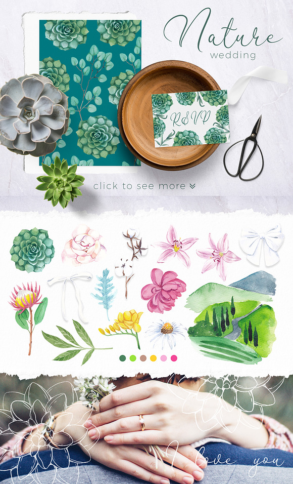 Romantic flower map creator in Illustrations - product preview 5