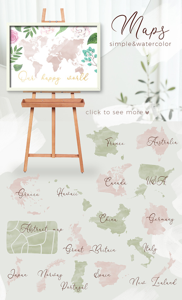 Romantic flower map creator in Illustrations - product preview 8