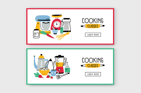 Big home cooking bundle, seamless in Illustrations - product preview 11