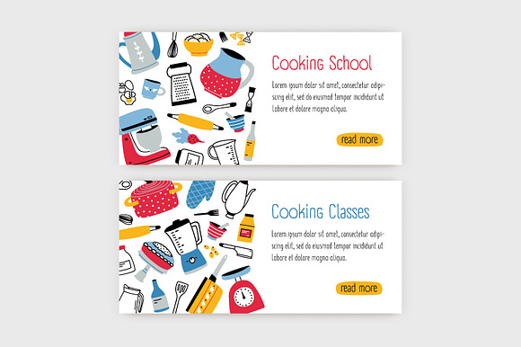 Big home cooking bundle, seamless in Illustrations - product preview 12