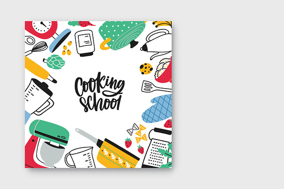 Big home cooking bundle, seamless in Illustrations - product preview 13