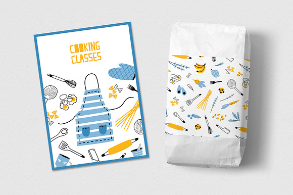 Big home cooking bundle, seamless in Illustrations - product preview 15