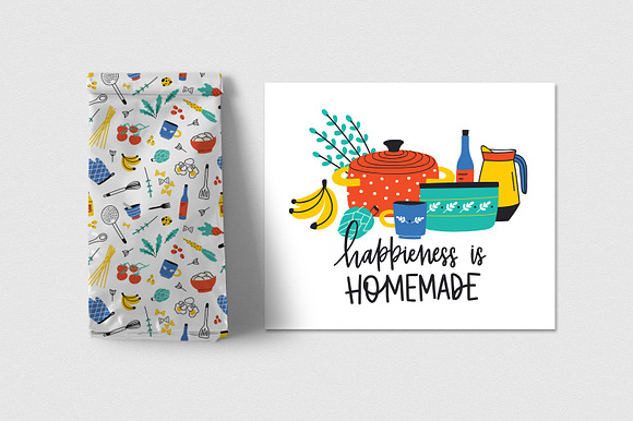 Big home cooking bundle, seamless in Illustrations - product preview 17