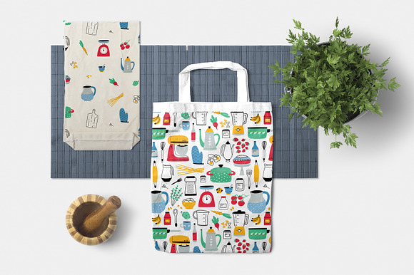 Big home cooking bundle, seamless in Illustrations - product preview 18