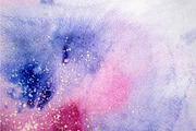 Watercolor blue pink purple stain