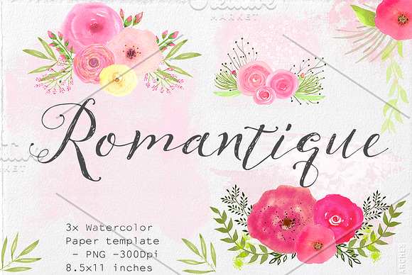Watercolor Bouquets & Papers in Illustrations - product preview 2