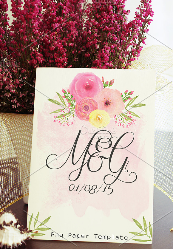 Watercolor Bouquets & Papers in Illustrations - product preview 3