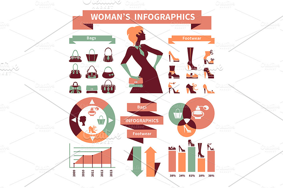 Fashion Woman Infographics 2 in Infographic Icons - product preview 8