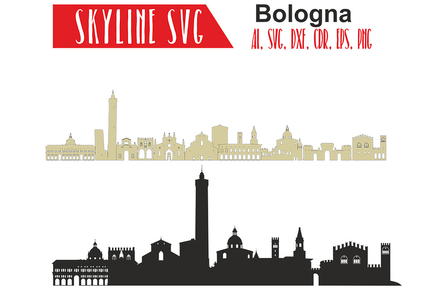 Bologna Svg Italy Vector Skyline