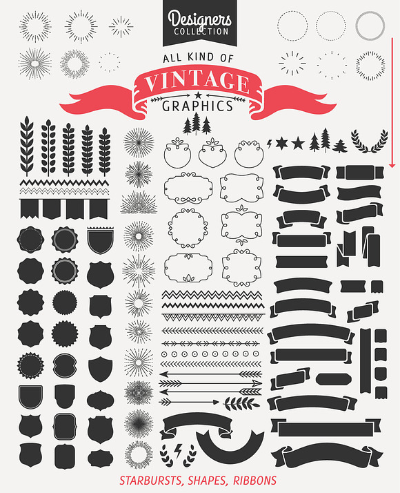 240 Styled Ribbons,Starbursts, Shape in Illustrations - product preview 2