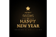 New Year gold typography
