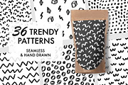 36 Hand Drawn Trendy Patterns + SVG