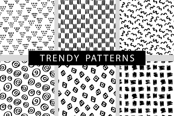 36 Hand Drawn Trendy Patterns + SVG in Patterns - product preview 5