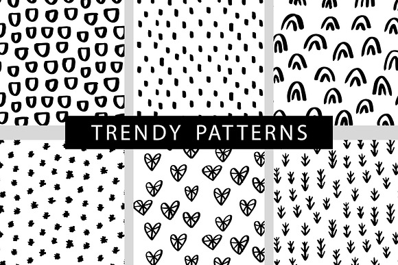 36 Hand Drawn Trendy Patterns + SVG in Patterns - product preview 6