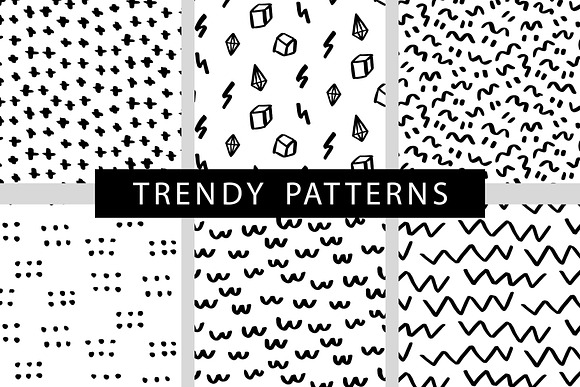 36 Hand Drawn Trendy Patterns + SVG in Patterns - product preview 7