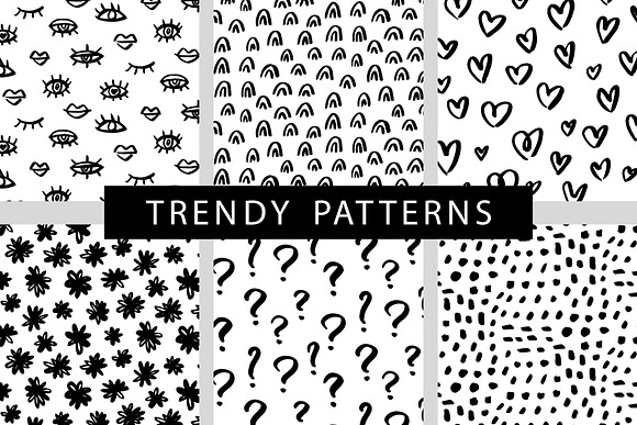 36 Hand Drawn Trendy Patterns + SVG in Patterns - product preview 10