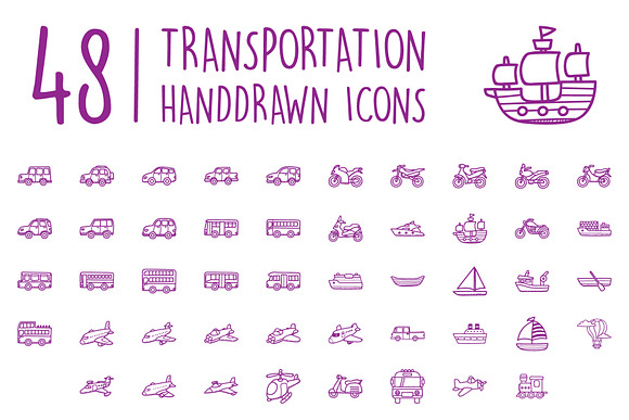 200 Ultimate Hand Drawn Icon Pack in Hand Drawn Icons - product preview 1