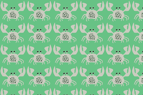 Vintage Green Crabby Pattern