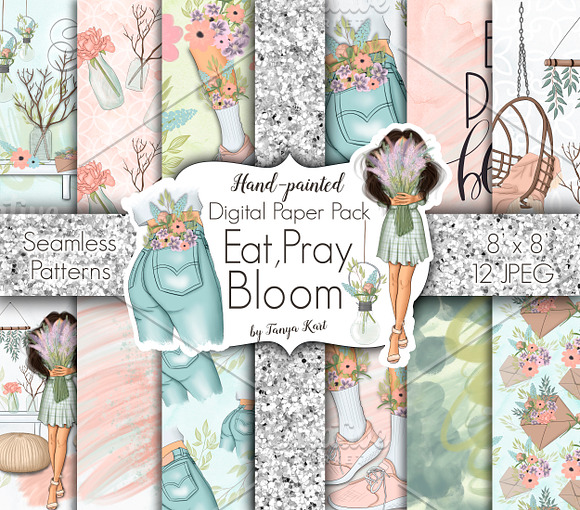 Eat Pray Bloom Graphic Design Kit in Illustrations - product preview 2