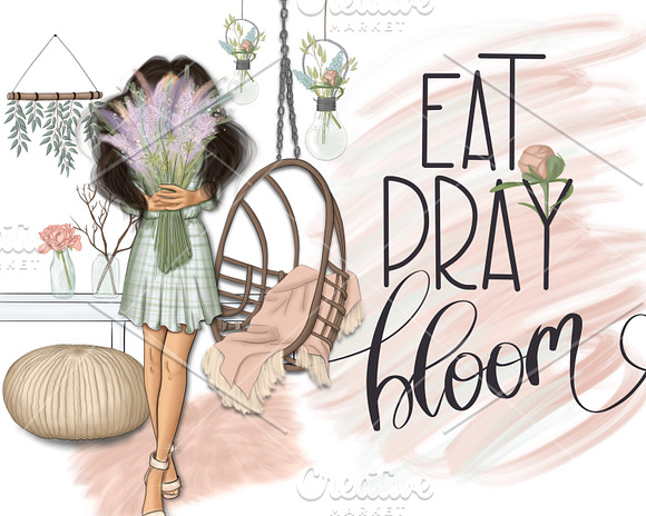 Eat Pray Bloom Graphic Design Kit in Illustrations - product preview 6