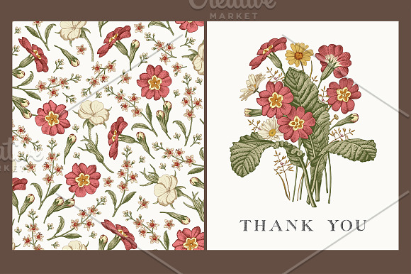 Wedding Flowers Primrose Card Frame in Illustrations - product preview 1