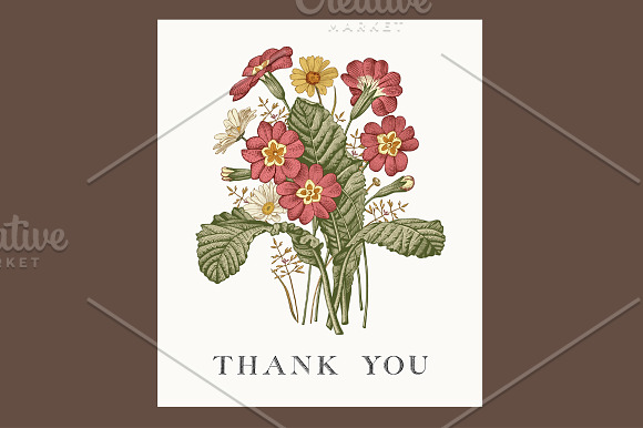 Wedding Flowers Primrose Card Frame in Illustrations - product preview 2