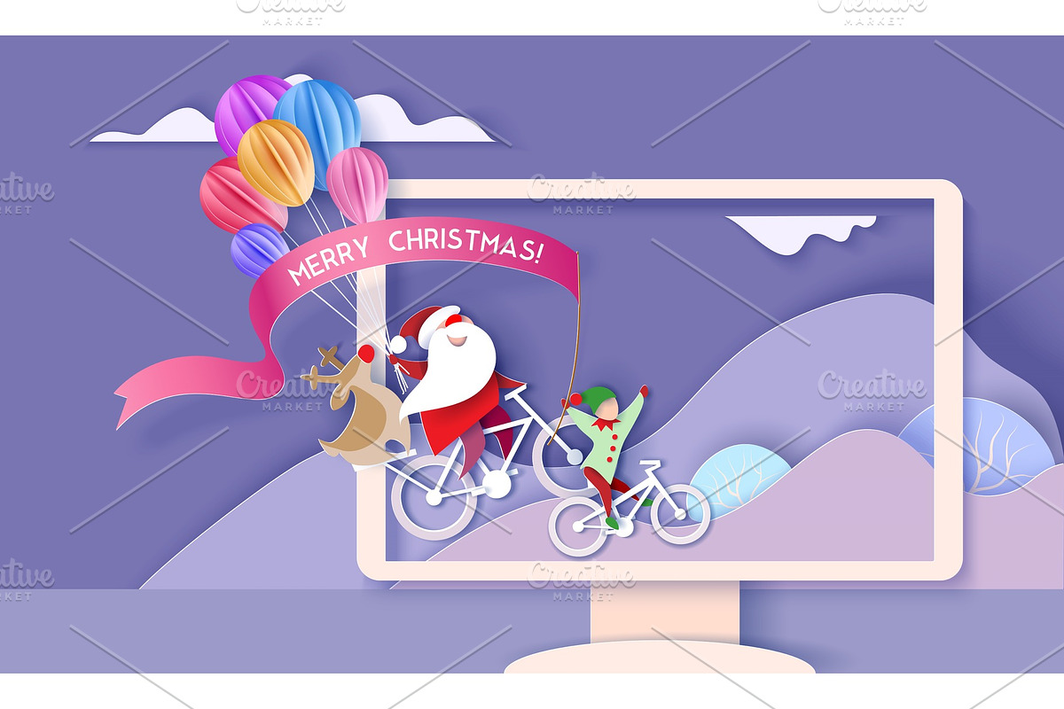 Merry Christmas design card with in Illustrations - product preview 8