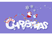 Merry Christmas design card with