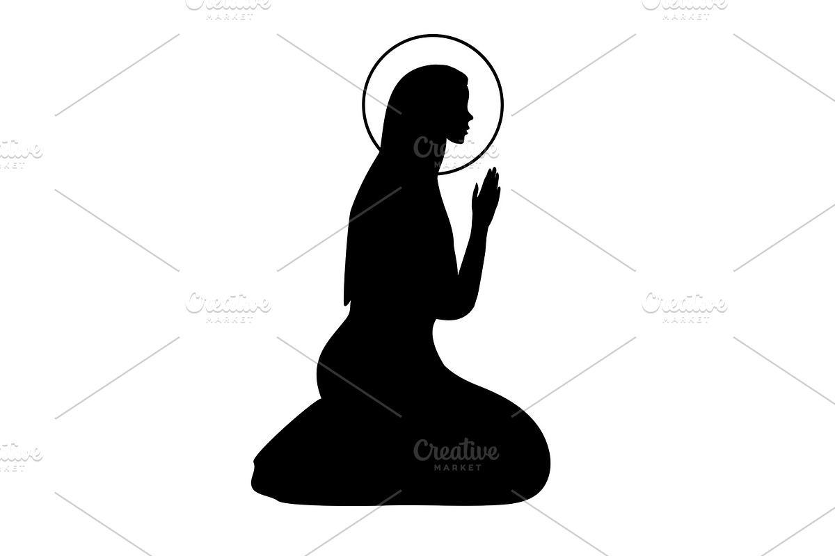 Icon with praying Virgin Mary. Hand in Illustrations - product preview 8