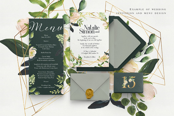 Magdalena watercolor floral set in Illustrations - product preview 6