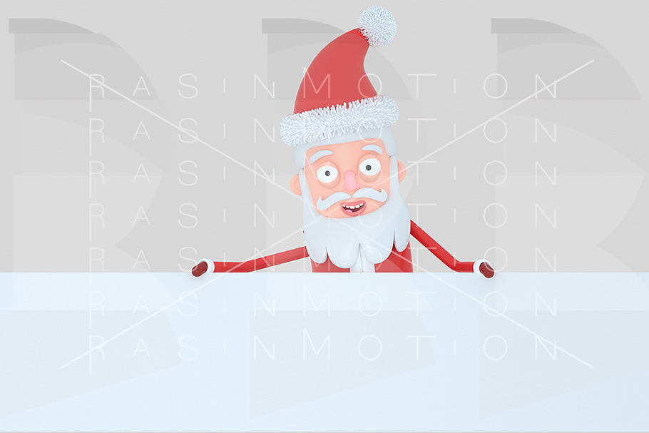 Santa Claus holding a big banner in Illustrations - product preview 8