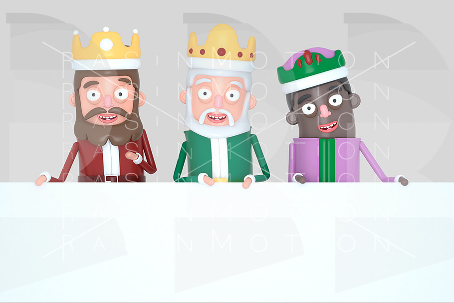 Magic Kings holding a Placard in Illustrations - product preview 8