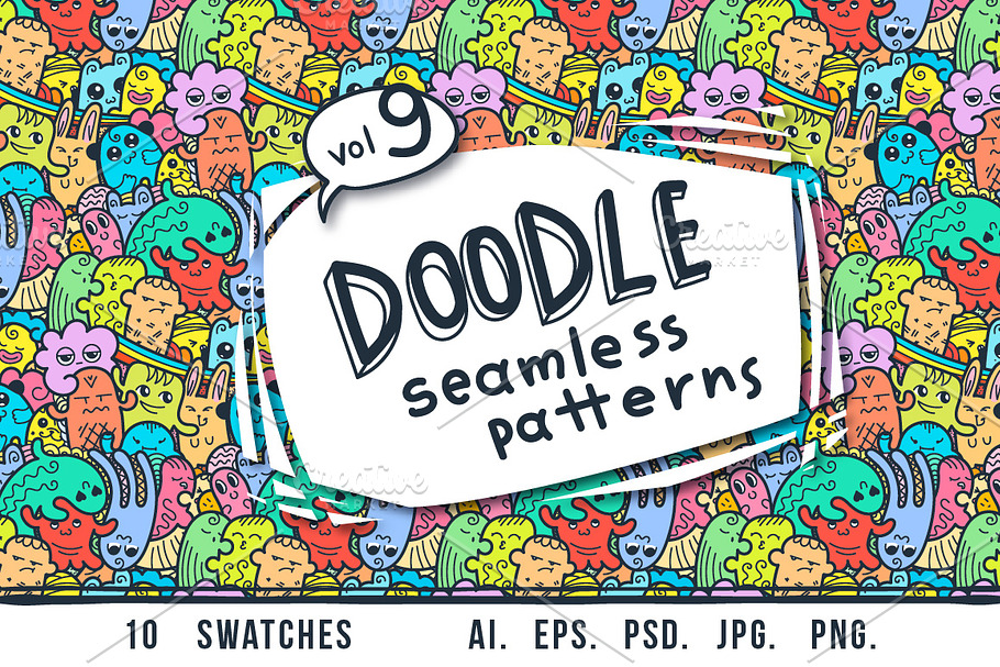 Crazy doodle patterns and colorings