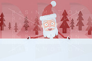 Santa Claus holding  a big white pla