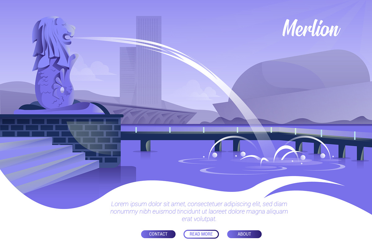 Merlion - Vector Landscape & Buildin in Illustrations - product preview 8