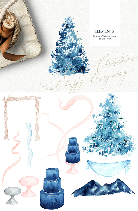 Rustle- Winter Watercolor Collection in Objects - product preview 9