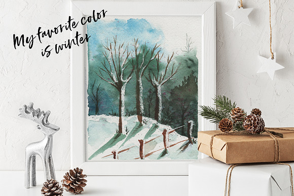 Rustle- Winter Watercolor Collection in Objects - product preview 12