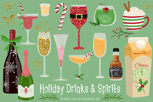 Holiday Drinks & Spirits Clipart
