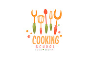 Cooking school logo design, emblem