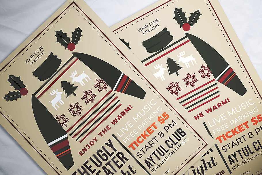 Ugly Sweater Night Flyer in Flyer Templates - product preview 8