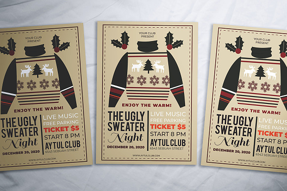 Ugly Sweater Night Flyer in Flyer Templates - product preview 2