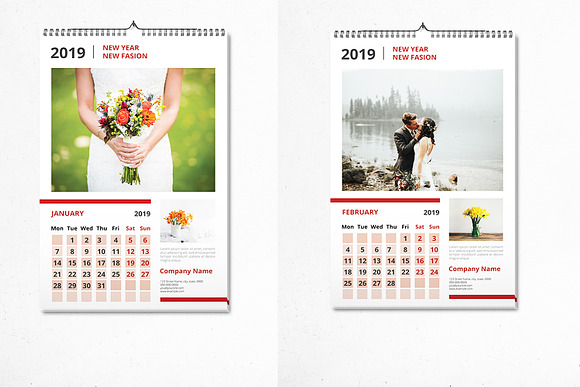 Wall Calendar 2019 - V13 in Stationery Templates - product preview 1