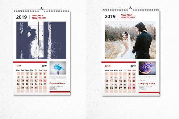 Wall Calendar 2019 - V13 in Stationery Templates - product preview 3