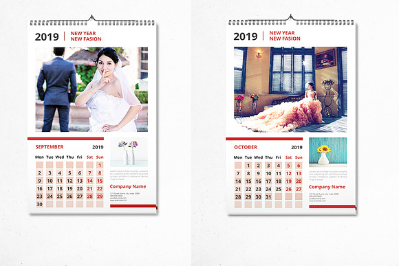 Wall Calendar 2019 - V13 in Stationery Templates - product preview 5