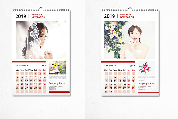Wall Calendar 2019 - V13 in Stationery Templates - product preview 6