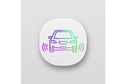 Smart car in front view app icon