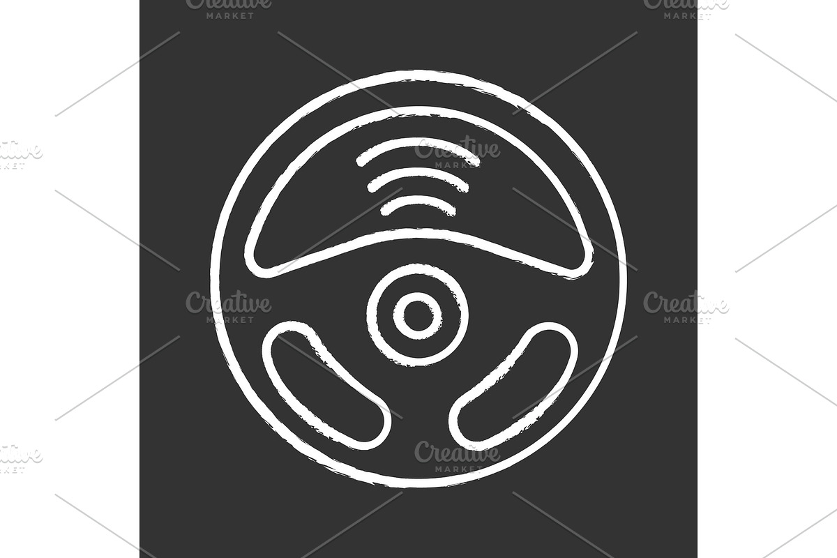 Autonomous car chalk icon in Icons - product preview 8